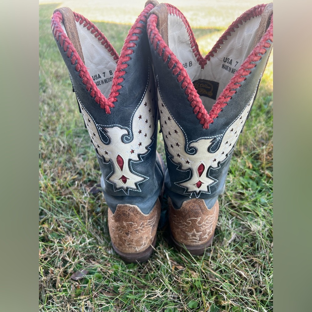 J.B Dillon Woman’s Morning Glory Western Sturdy Cowboy Boots Size 7B - Picture 5 of 11